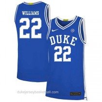 Mens Jay Williams Duke Blue Devils #22 Authentic Blue Colleage Basketball Jersey