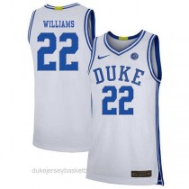 Mens Jay Williams Duke Blue Devils #22 Authentic White Colleage Basketball Jersey