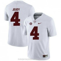 Mens Jerry Jeudy Alabama Crimson Tide #4 Authentic White College Football C012 Jersey