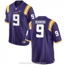 Mens Joe Burrow Lsu Tigers #9 Authentic Purple College Football C012 Jersey