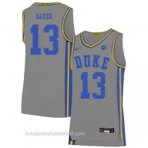 Mens Joey Baker Duke Blue Devils #13 Limited Grey Colleage Basketball Jersey
