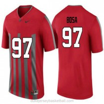 Mens Joey Bosa Ohio State Buckeyes #97 Throwback Authentic Red College Football C012 Jersey
