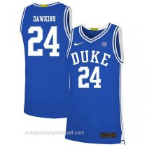 Mens Johnny Dawkins Duke Blue Devils #24 Limited Blue Colleage Basketball Jersey