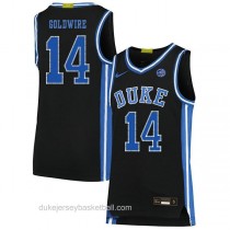 Mens Jordan Goldwire Duke Blue Devils #14 Authentic Black Colleage Basketball Jersey