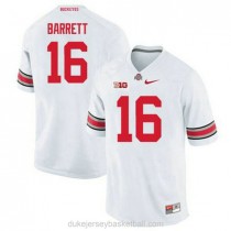 Mens Jt Barrett Ohio State Buckeyes #16 Authentic White College Football C012 Jersey
