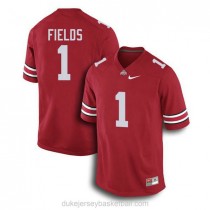 Mens Justin Fields Ohio State Buckeyes #1 Limited Red College Football C012 Jersey