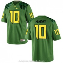 Mens Justin Herbert Oregon Ducks #10 Authentic Green Alternate College Football C012 Jersey