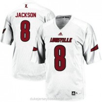 Mens Lamar Jackson Louisville Cardinals #8 Authentic White College Football C012 Jersey