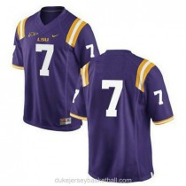 Mens Leonard Fournette Lsu Tigers #7 Authentic Purple College Football C012 Jersey No Name