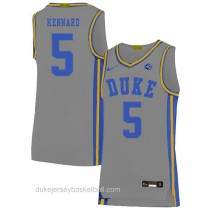 Mens Luke Kennard Duke Blue Devils #5 Authentic Grey Colleage Basketball Jersey
