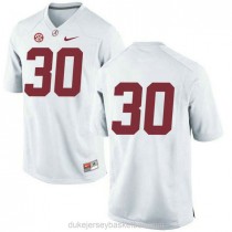 Mens Mack Wilson Alabama Crimson Tide #30 Authentic White College Football C012 Jersey No Name