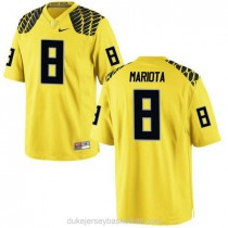 Mens Marcus Mariota Oregon Ducks #8 Authentic Yellow College Football C012 Jersey
