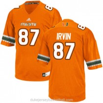 Mens Michael Irvin Miami Hurricanes #47 Authentic Orange College Football Adidas C012 Jersey