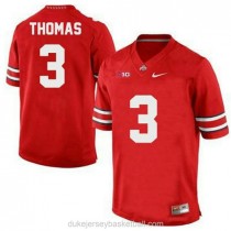 Mens Michael Thomas Ohio State Buckeyes #3 Authentic Red College Football C012 Jersey