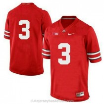 Mens Michael Thomas Ohio State Buckeyes #3 Authentic Red College Football C012 Jersey No Name