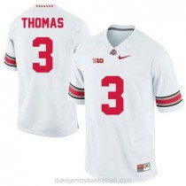 Mens Michael Thomas Ohio State Buckeyes #3 Authentic White College Football C012 Jersey