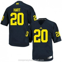Mens Mike Hart Michigan Wolverines #20 Authentic Navy Blue College Football C012 Jersey