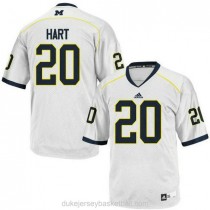 Mens Mike Hart Michigan Wolverines #20 Game White College Football C012 Jersey