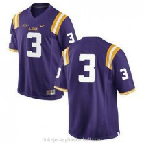 Mens Odell Beckham Jr Lsu Tigers #3 Authentic Purple College Football C012 Jersey No Name