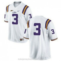 Mens Odell Beckham Jr Lsu Tigers #3 Authentic White College Football C012 Jersey No Name