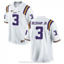 Mens Odell Beckham Jr Lsu Tigers #3 Limited White College Football C012 Jersey