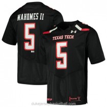 Mens Patrick Mahomes Texas Tech Red Raiders #5 Authentic Black College Football C012 Jersey