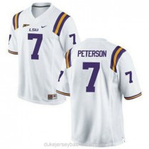 Mens Patrick Peterson Lsu Tigers #7 Authentic White College Football C012 Jersey