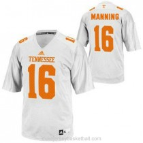 Mens Peyton Manning Tennessee Volunteers #16 Adidas Authentic White College Football C012 Jersey