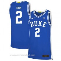 Mens Quinn Cook Duke Blue Devils #2 Authentic Blue Colleage Basketball Jersey