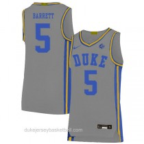 Mens Rj Barrett Duke Blue Devils #5 Limited Grey Colleage Basketball Jersey
