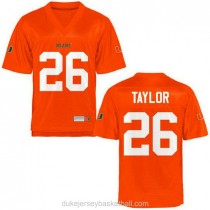 Mens Sean Taylor Miami Hurricanes #26 Authentic Orange College Football C012 Jersey