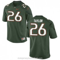 Mens Sean Taylor Miami Hurricanes #26 Game Green College Football C012 Jersey