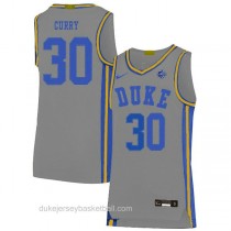 Mens Seth Curry Duke Blue Devils #30 Authentic Grey Colleage Basketball Jersey