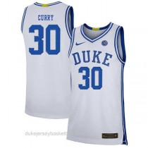Mens Seth Curry Duke Blue Devils #30 Authentic White Colleage Basketball Jersey