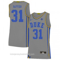 Mens Shane Battier Duke Blue Devils #31 Authentic Grey Colleage Basketball Jersey