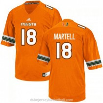 Mens Tate Martell Miami Hurricanes #18 Authentic Orange College Football C012 Jersey