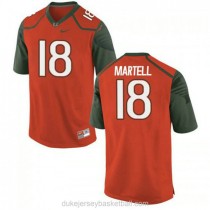 Mens Tate Martell Miami Hurricanes #18 Authentic Orange Green College Football C012 Jersey