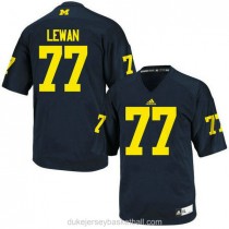 Mens Taylor Lewan Michigan Wolverines #77 Authentic Navy Blue College Football C012 Jersey