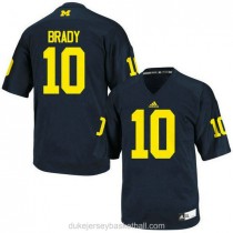 Mens Tom Brady Michigan Wolverines #10 Authentic Navy Blue College Football Adidas C012 Jersey