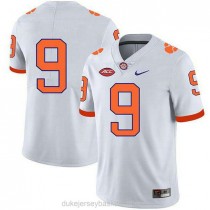 Mens Travis Etienne Clemson Tigers #9 Game White College Football C012 Jersey No Name