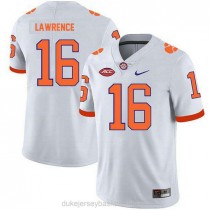 Mens Trevor Lawrence Clemson Tigers #16 Limited White College Football C012 Jersey