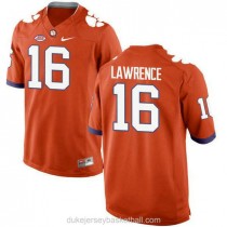 Mens Trevor Lawrence Clemson Tigers #16 New Style Authentic Orange College Football C012 Jersey