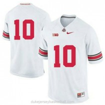 Mens Troy Smith Ohio State Buckeyes #10 Limited White College Football C012 Jersey No Name