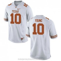 Mens Vince Young Texas Longhorns #10 Authentic White College Football C012 Jersey