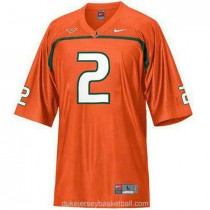 Mens Willis Mcgahee Miami Hurricanes #2 Game Orange College Football C012 Jersey