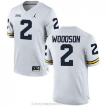 Michigan Wolverines Charles Woodson Mens Game White #2 Stitched Jordan College Football C012 Jersey