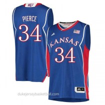 Paul Pierce Kansas Jayhawks #34 Authentic College Basketball Mens Blue Jersey