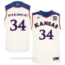 Paul Pierce Kansas Jayhawks #34 Authentic College Basketball Womens Cream Jersey