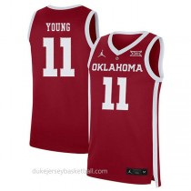 Trae Young Oklahoma Sooners #11 Authentic College Basketball Womens Red Jersey
