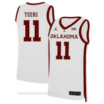 Trae Young Oklahoma Sooners #11 Authentic College Basketball Youth White Jersey